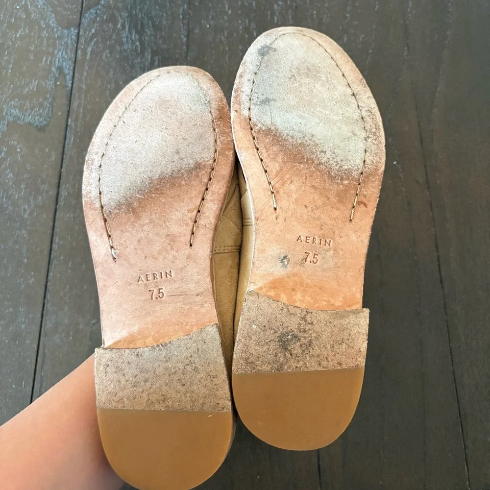 Aerin‎ for Anthro Sahara Hawley Suede Leather Woven Loafers Flats 7.5